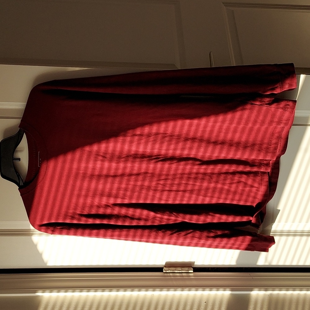 L.L.Bean mens long sleeve shirt maroon small reg traditional fit